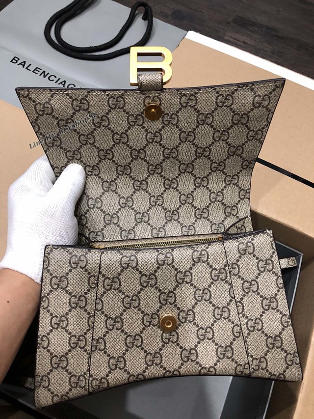 Balenciaga專櫃爆款升級版手提女包 巴黎世家gucci聯名雙G大號沙漏包 fyj1618